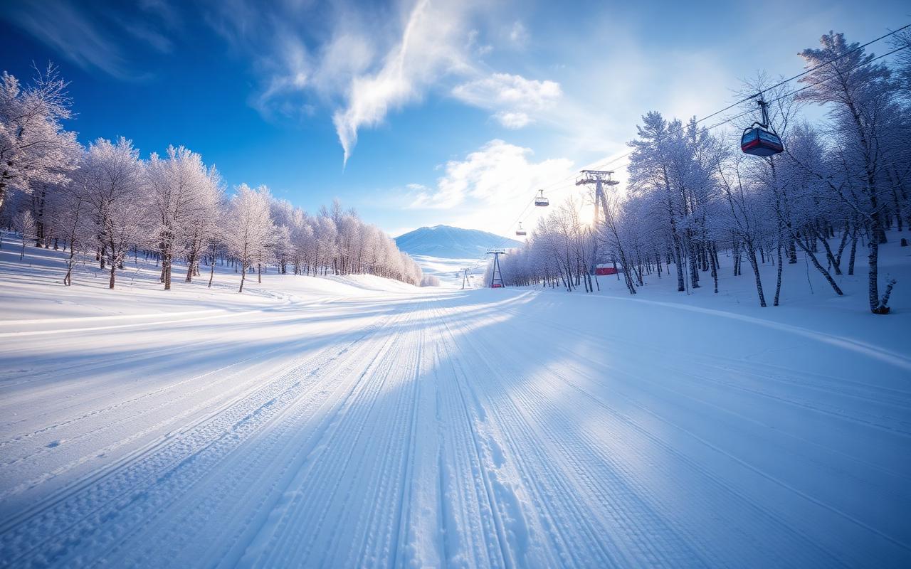 富良野滑雪場長距離雪道與纜車